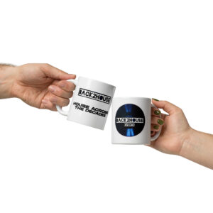 Back2House / House across the Decades White glossy mug