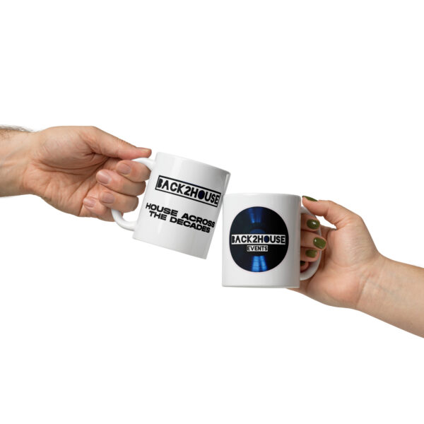 Back2House / House across the Decades White glossy mug