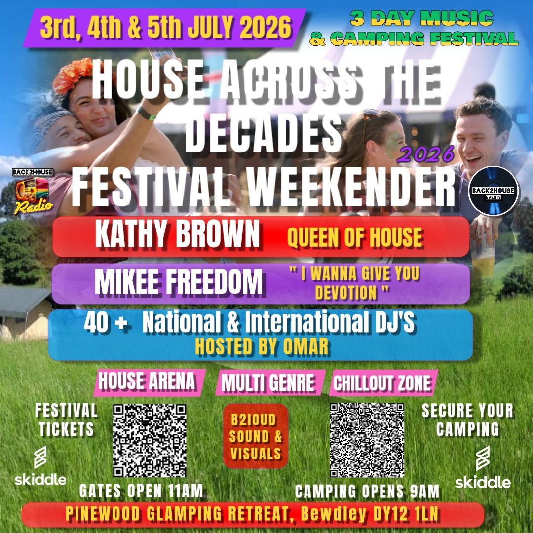 FESTIVAL FLYER FOR BACK2HOUSE EVENTS AND BACK2HOUSE RADIO