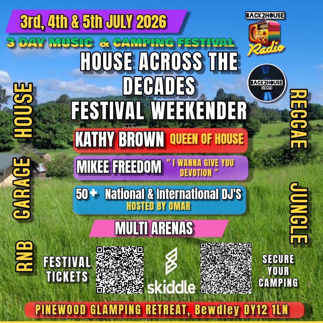 FESTIVAL FLYER FOR BACK2HOUSE EVENTS AND BACK2HOUSE RADIO
