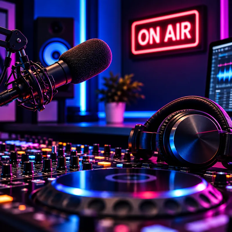 DJ and radio presenter studio at Back2House Radio