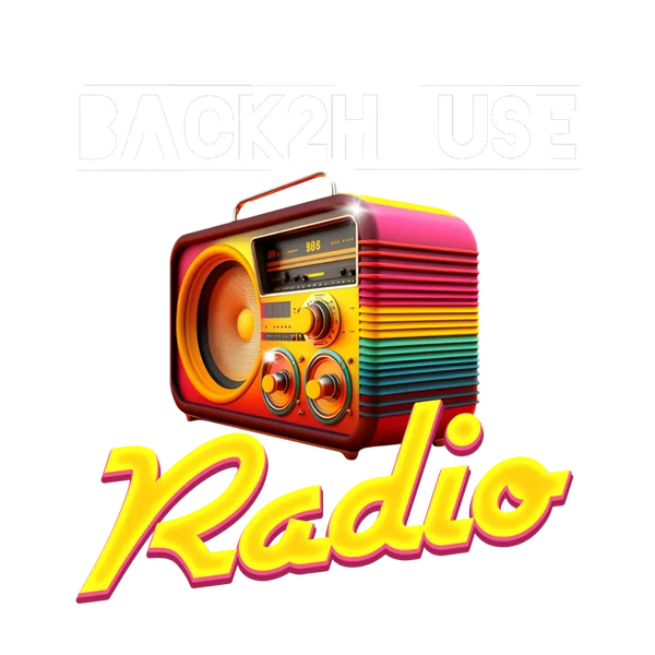 Back2House Radio logo featuring a colourful retro radio